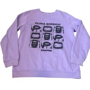 Olivia Rodrigo Purple Graphic GUTS Vampire Sweatshirt Size XL Women’s GUC